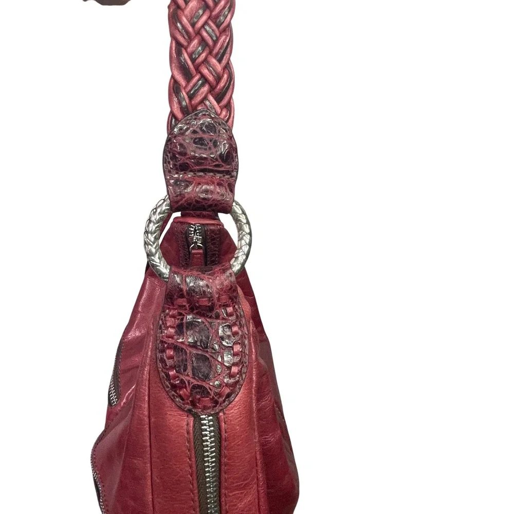 VTG Brighton Florencia Valencia Hobo Burgundy Shoulder Bag, Expandable,‎ leather